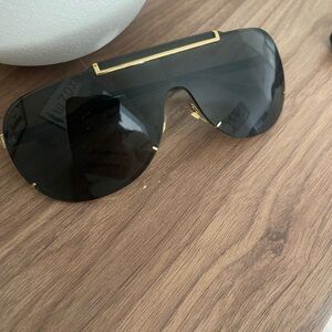 Versace Black and Gold Men's Sunglasses